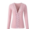 Image 10: 2020 Women Deep V Neck Henley Shirts Knit Long Sleeve Sweater Top Blouse Tee