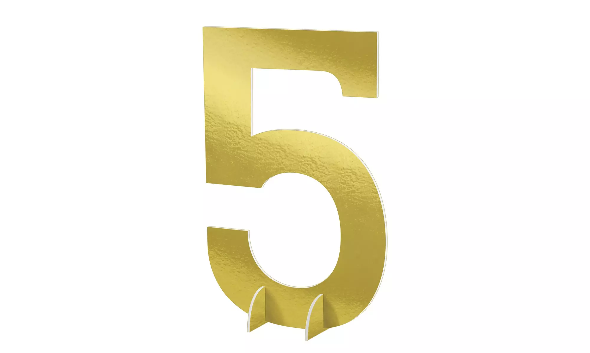 Giant Metallic Gold Number 5 Sign - Second Medium