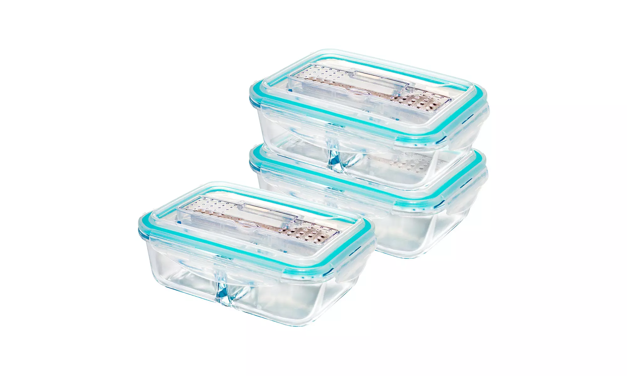 Borosilicate Glass Meal Prep Containers with Snap Locking Lids (1-3or 5 Pack)