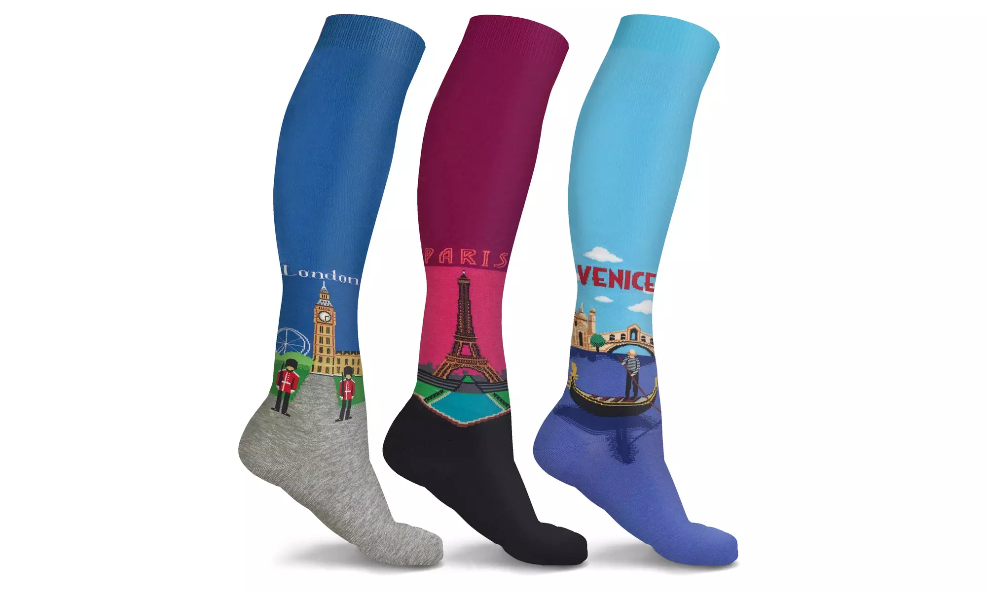 Fun and Travel Compression Socks (3 or 6-Pairs)