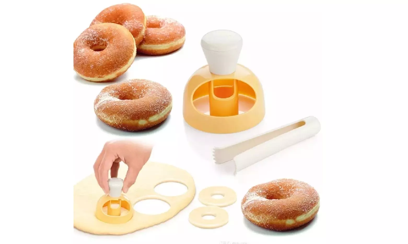 Donut Cake Mould with Dipping Plier DIY Doughnut Cutter Biscuit Stamp Mould US - Primary Image