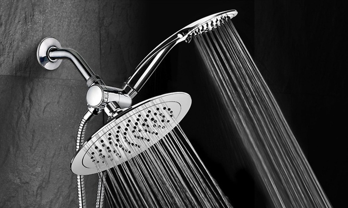 Aquagenix Slimline 3-way 8'' Mega-Rainfall and Handheld Shower Combo