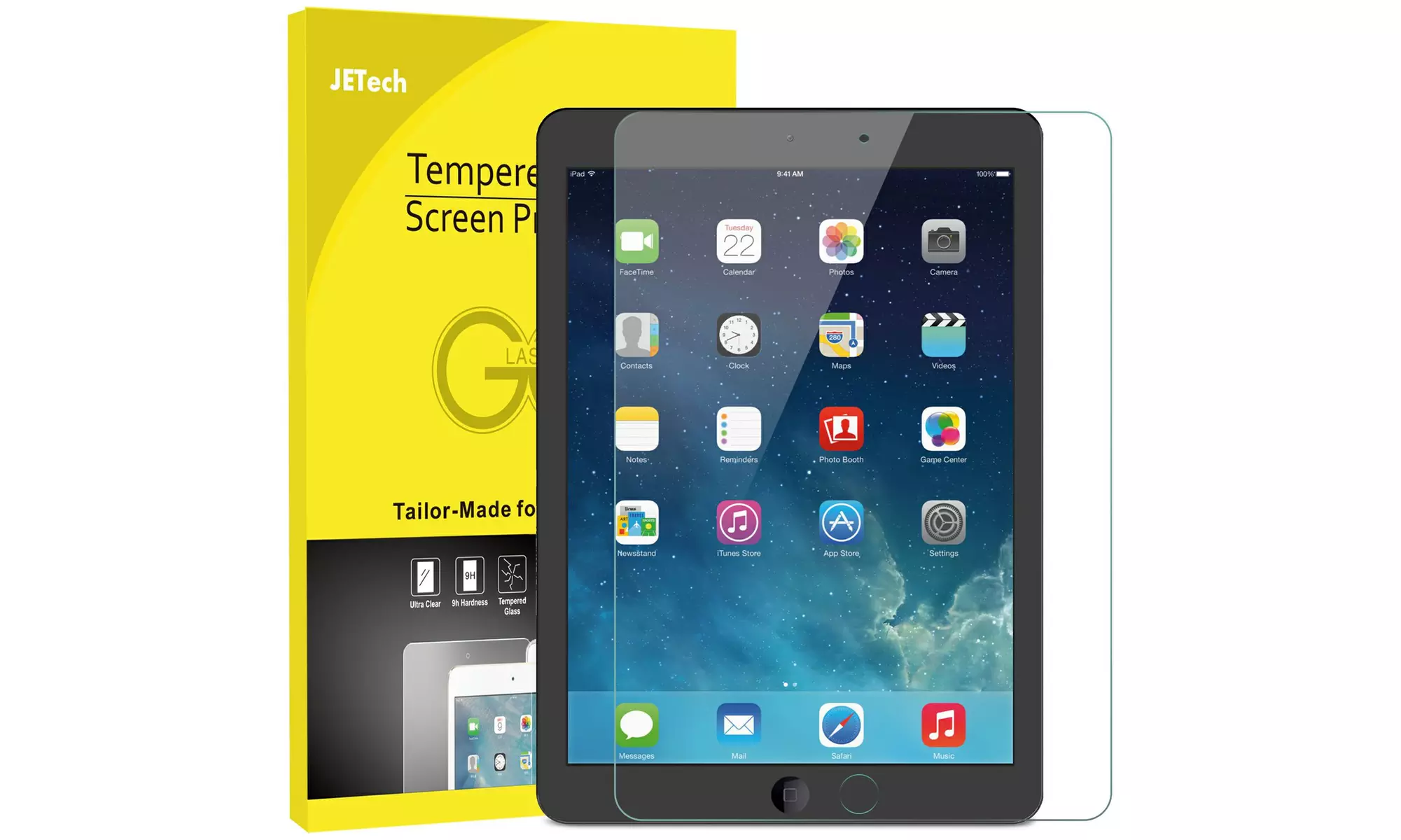 Tempered Glass Screen Protector for iPad Air 1/2,iPad 9.7 (6th/5th),iPad Pro 9.7