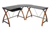 OneSpace 50-JN15L05 Modern L-Shaped Glass and Wood Desk