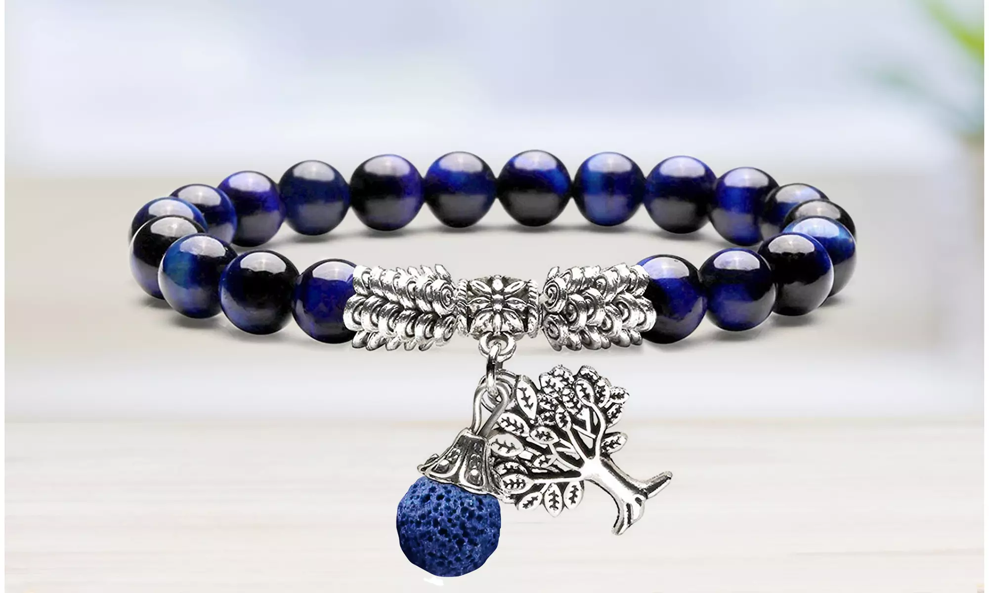Tree of Life Bohemian Lava Diffuser Bracelet with Optional Essential Oils