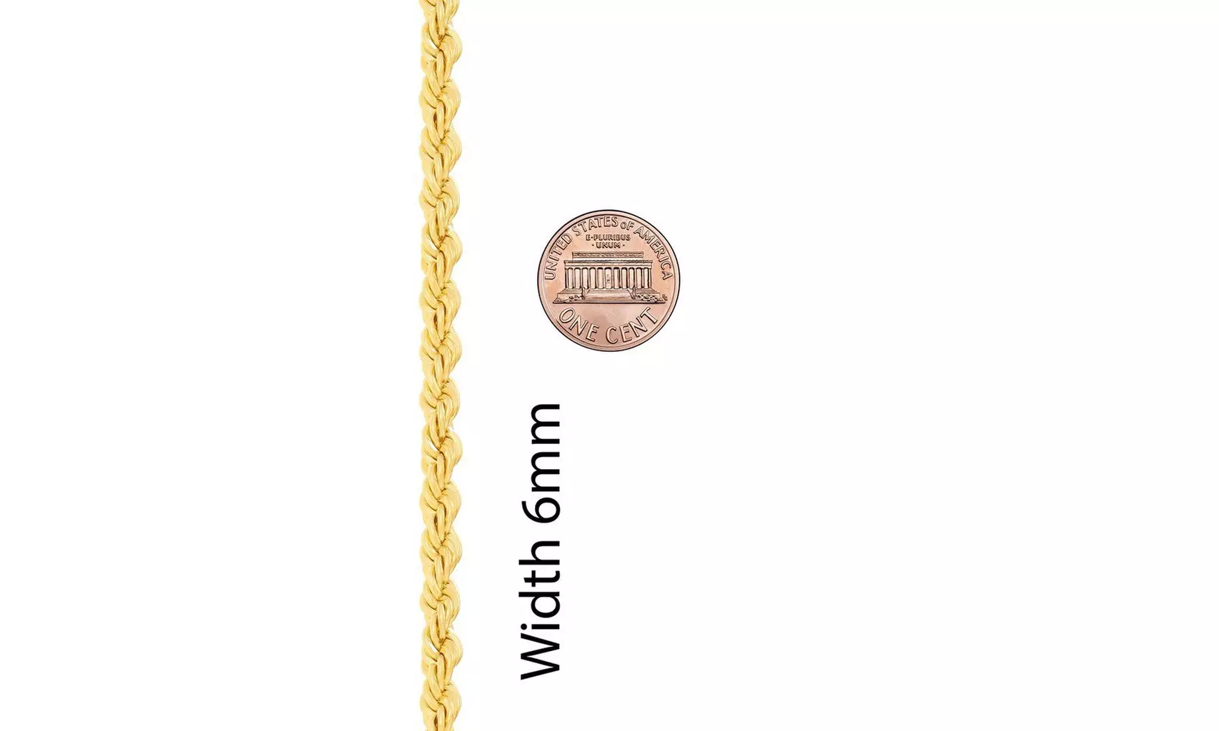 Gold Rope Chain- 6mm, 24K Overlay, Necklace for Men or Women