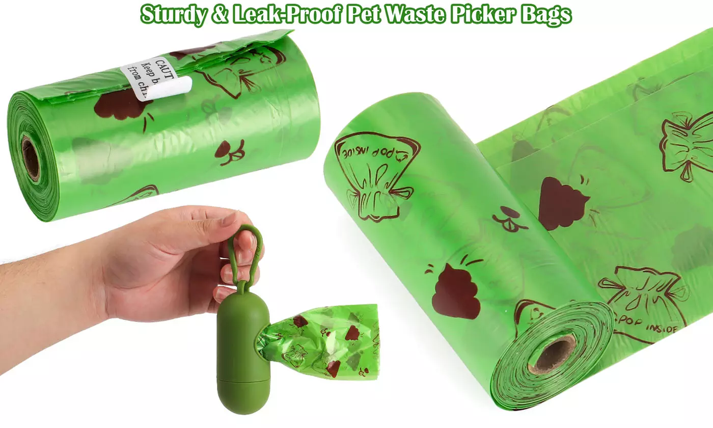 180 Count Dog Biodegradable Poop Waste Bags with Dispenser - Primary Image