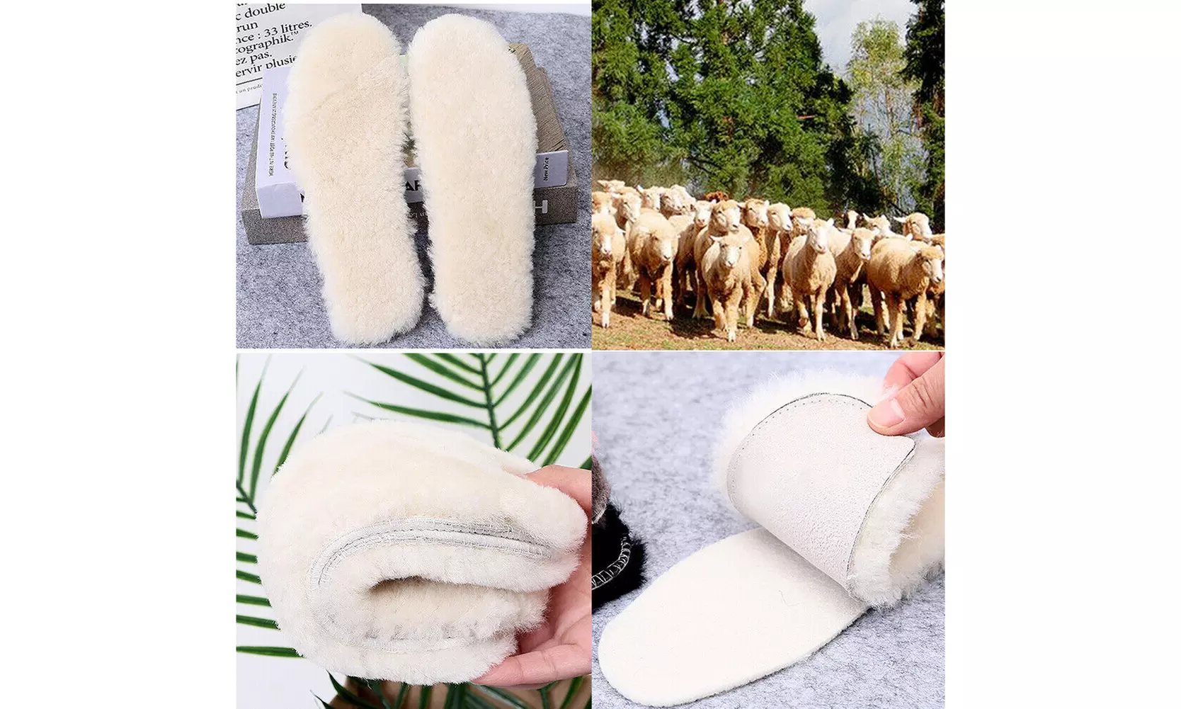 US 1-2 Pairs Thick Sheepskin Fleece Cozy Insoles Insert Slipper Boot Reline Pads