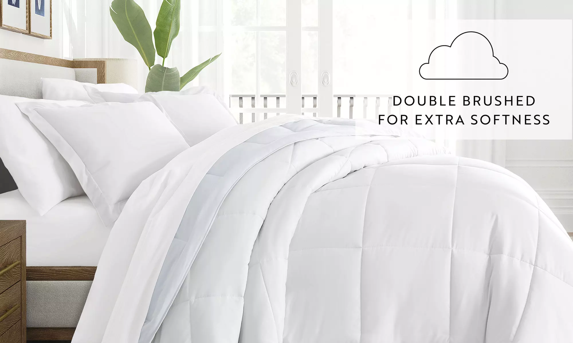 iEnjoy Home Down Alternative Blue Reversible All Season Comforter Set
