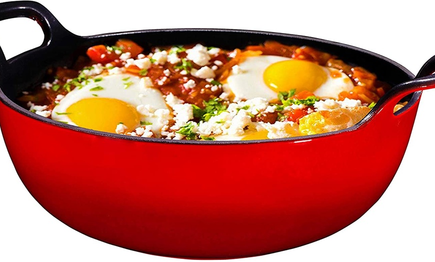 Bruntmor Enameled Cast Iron Balti Dish with Loop Handles | Groupon