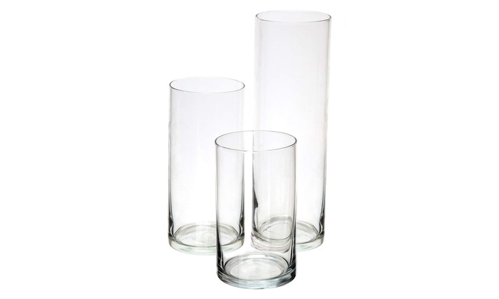 Glass Cylinder Vases Set Of 3 Decorative Centerpieces For Home Or