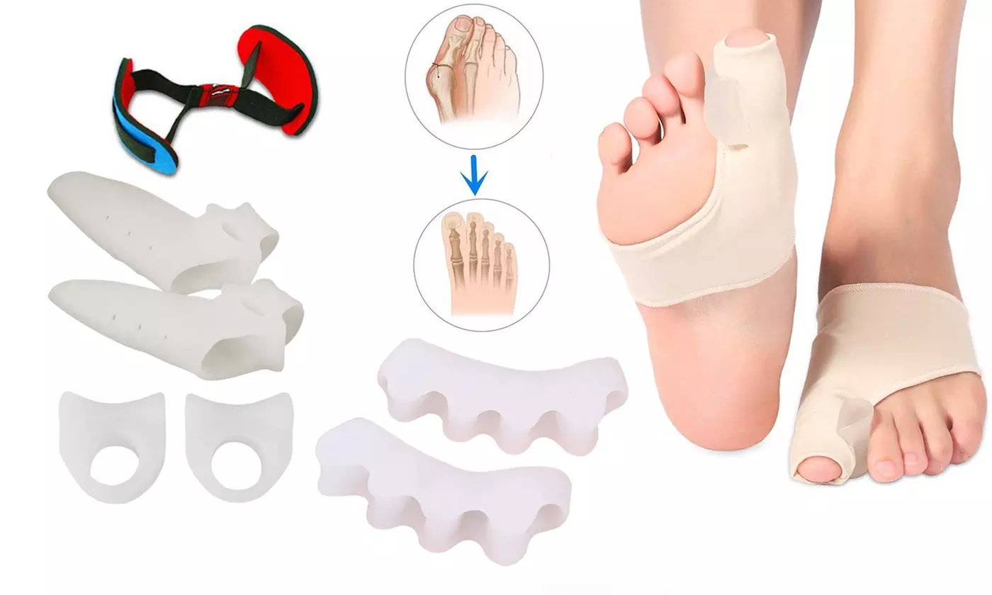 9Pcs/Set Bunion Protector Valgus Finger Straightener Correction System Separator - Primary Image