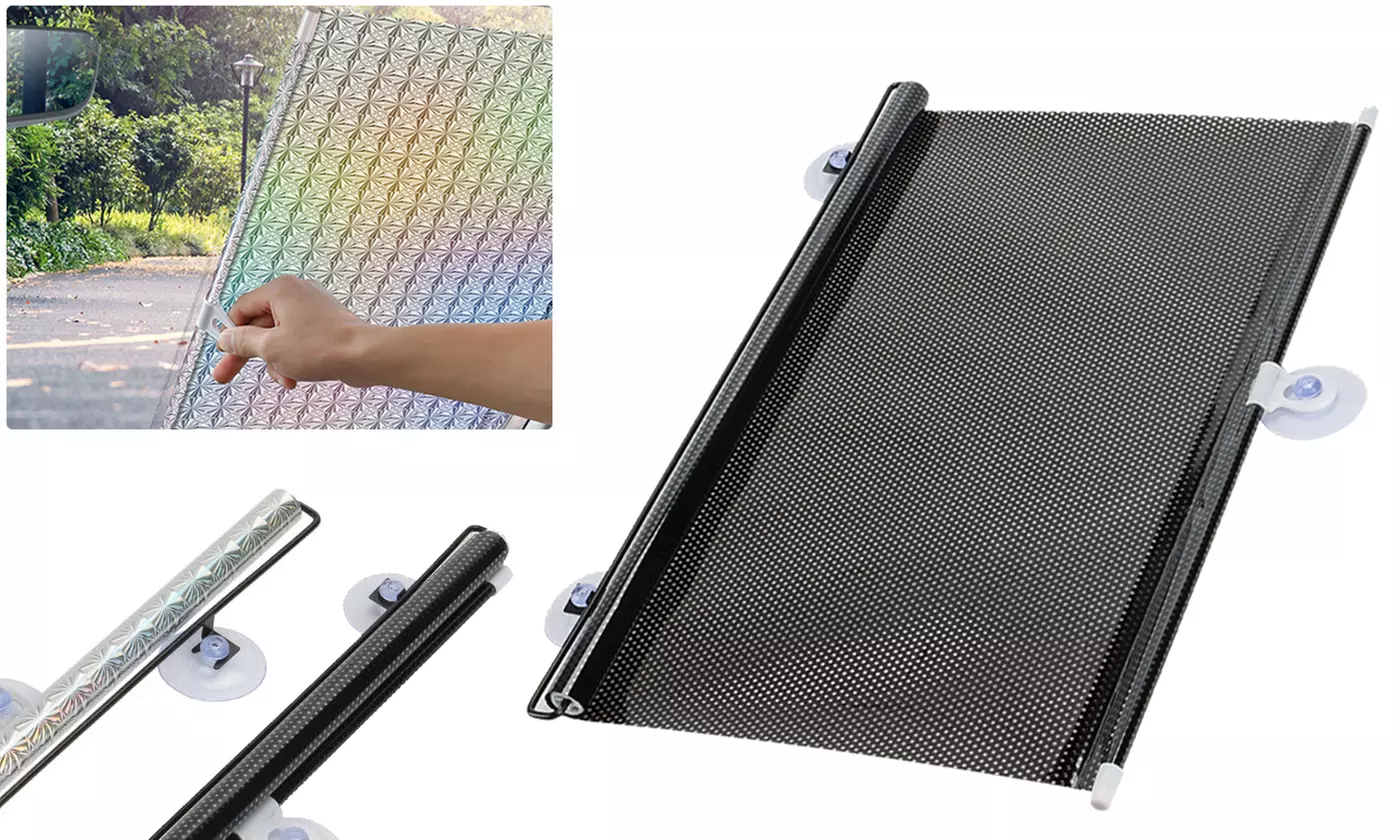 Front Car Windshield Sun Shade Visor SUV Window Cover Roll Curtain Visor - Primary Image