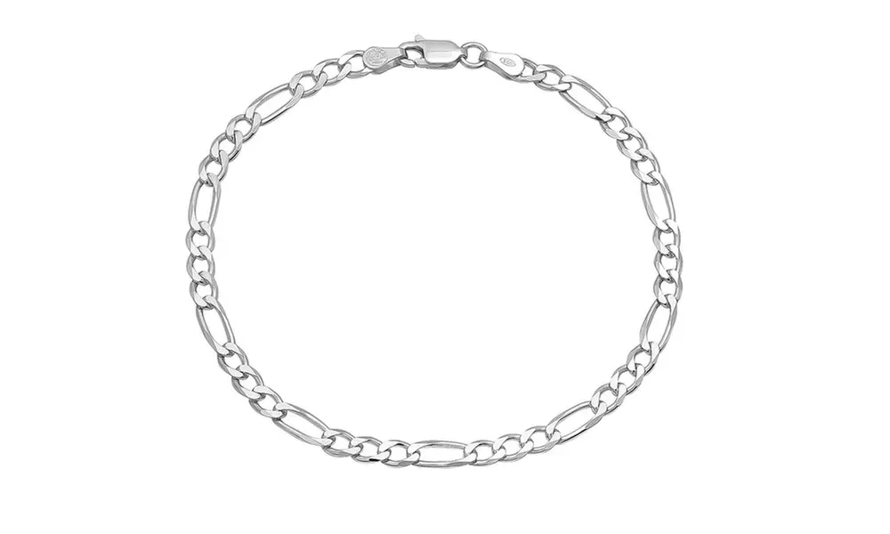 Italian Solid Basic Chain Bracelet PlusSizes in Sterling Silver by Sevil 925 - Primary Image