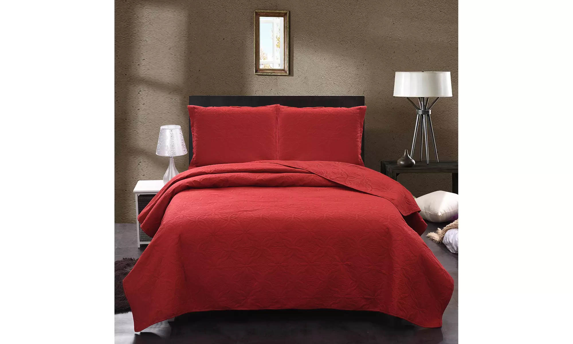 JML 3-Piece Quilt Set Super Soft Home Bedspread with 2 Shams