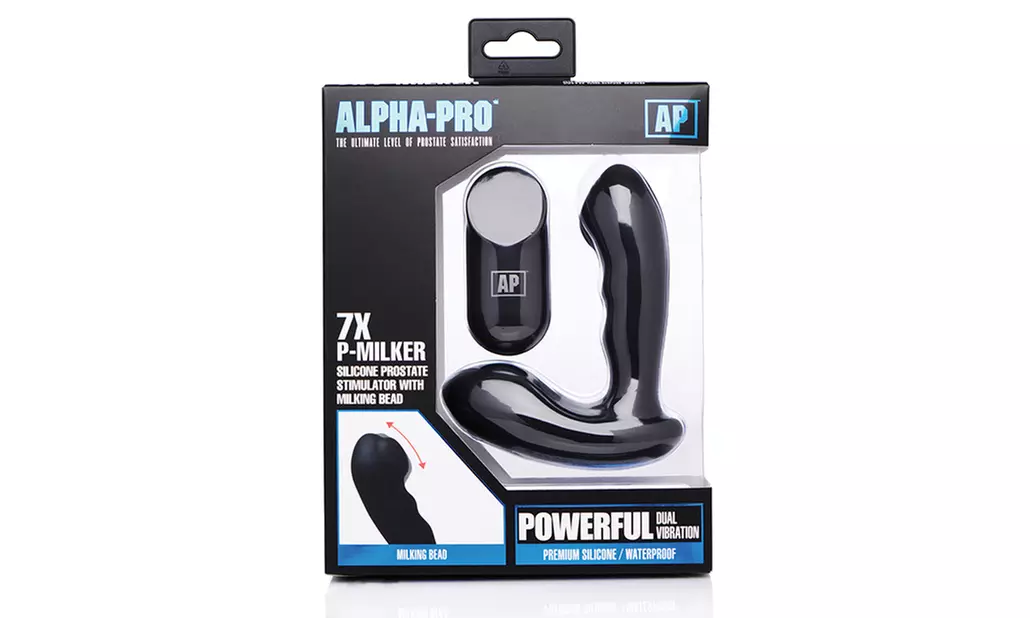 Alpha Pro 7x P-Milker Prostate Stimulator w/Milking Bead - Black - Primary Image