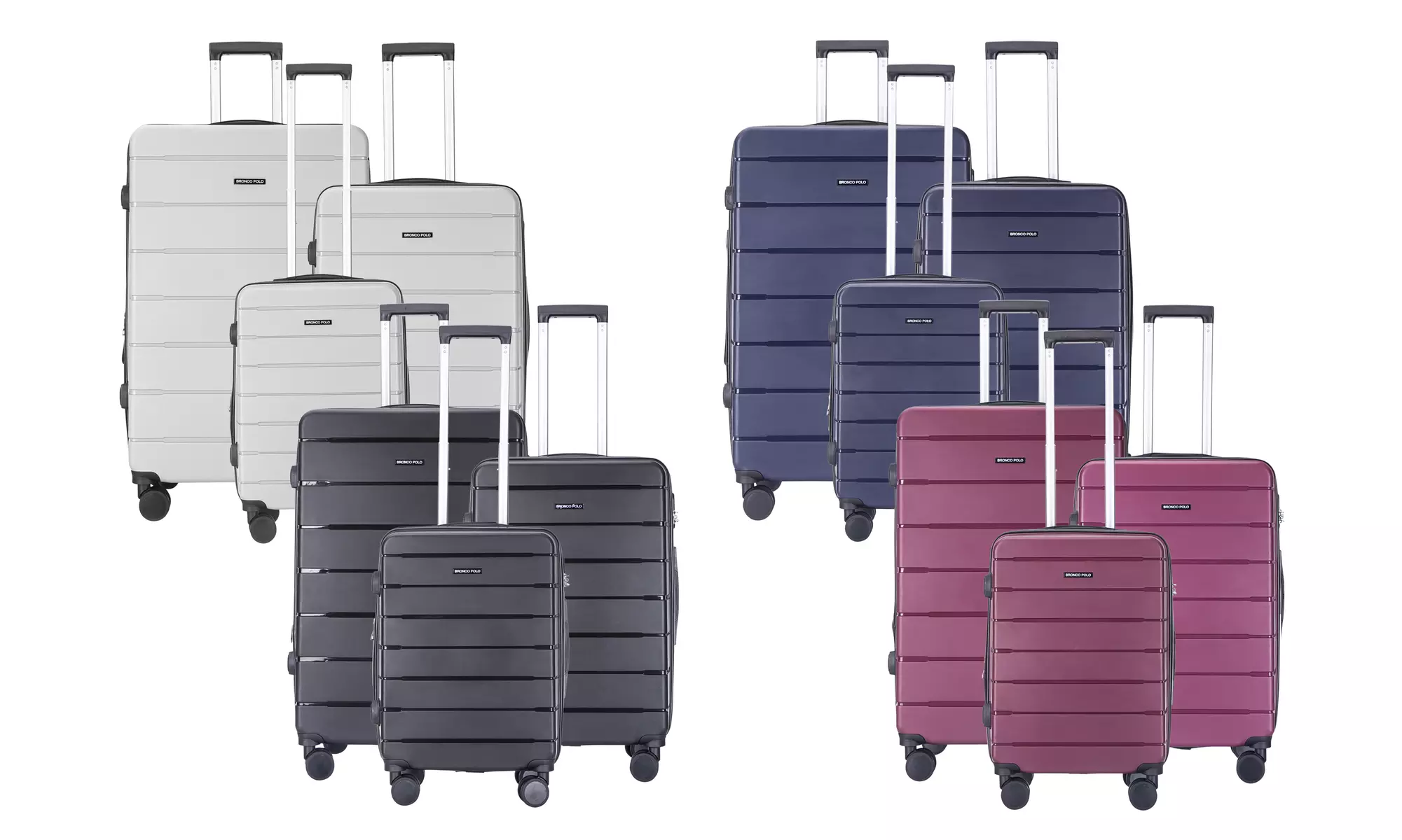 Bronco Polo Expandable Luggage with 360 wheels and lock (3-piece Set) - Primary Image