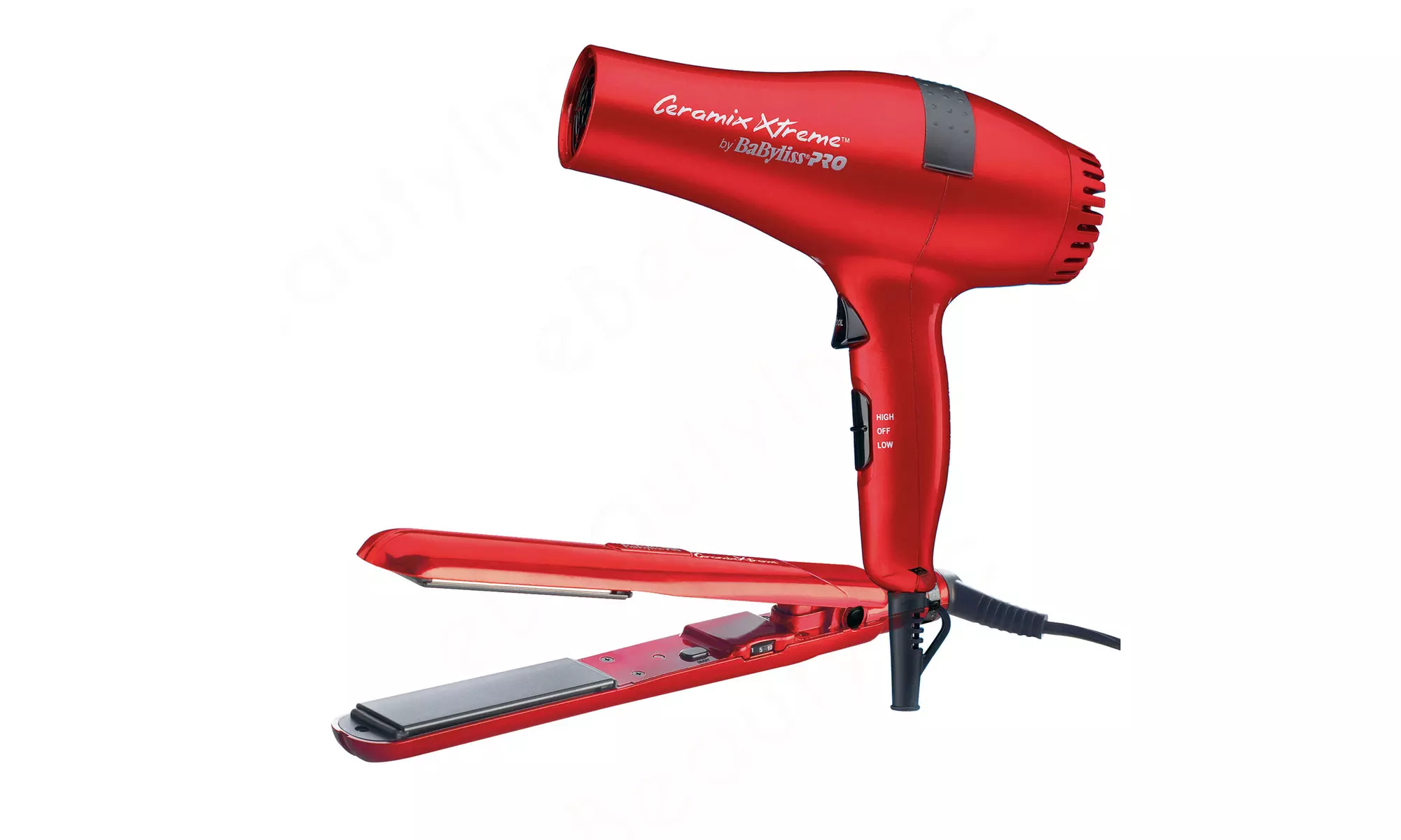 BaByliss Pro Ceramix Xtreme Red Flat Iron & Hair Dryer - Primary Image