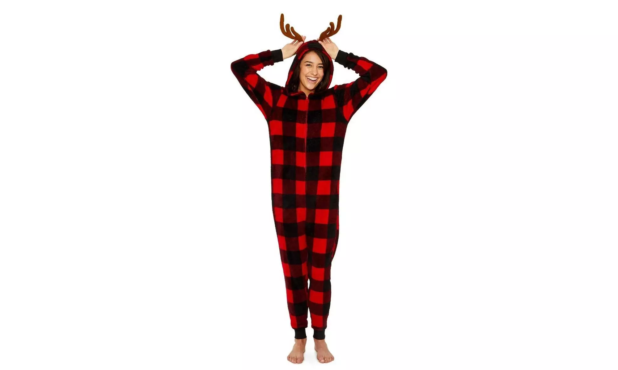 Holiday Themed Women's Clarice, Deer Onesie Union Suit Pajamas - Second Medium