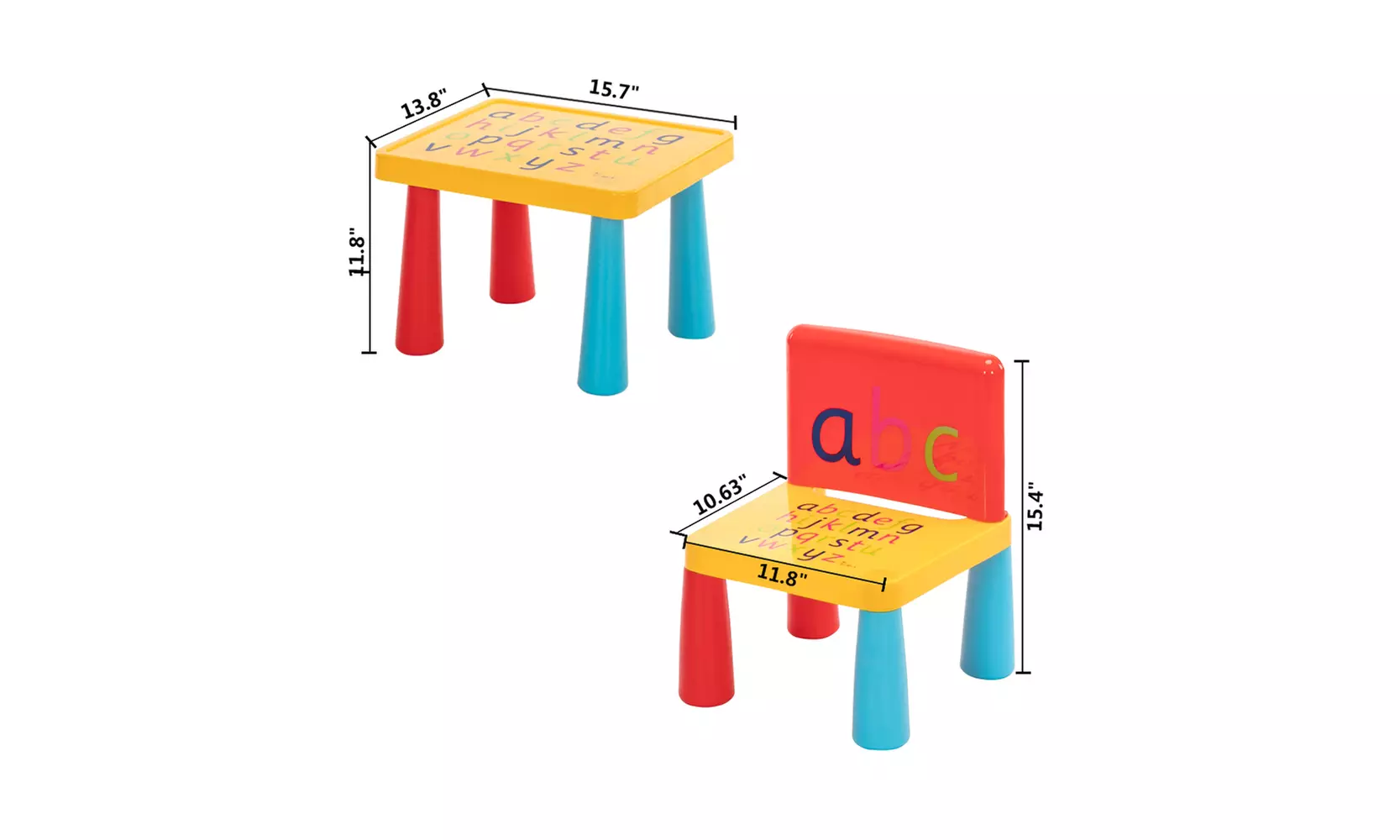 Detachable Children Table and Chairs Play Set-Kids Activity Table Set - Second Medium