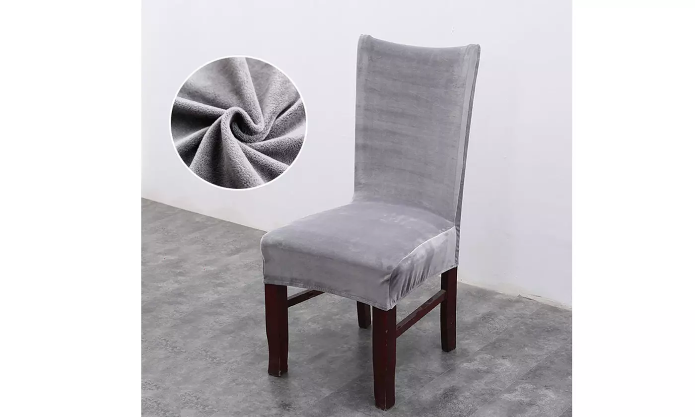 1/2/4pcs Winter Plush Stretch Chair Cover Seat Cover