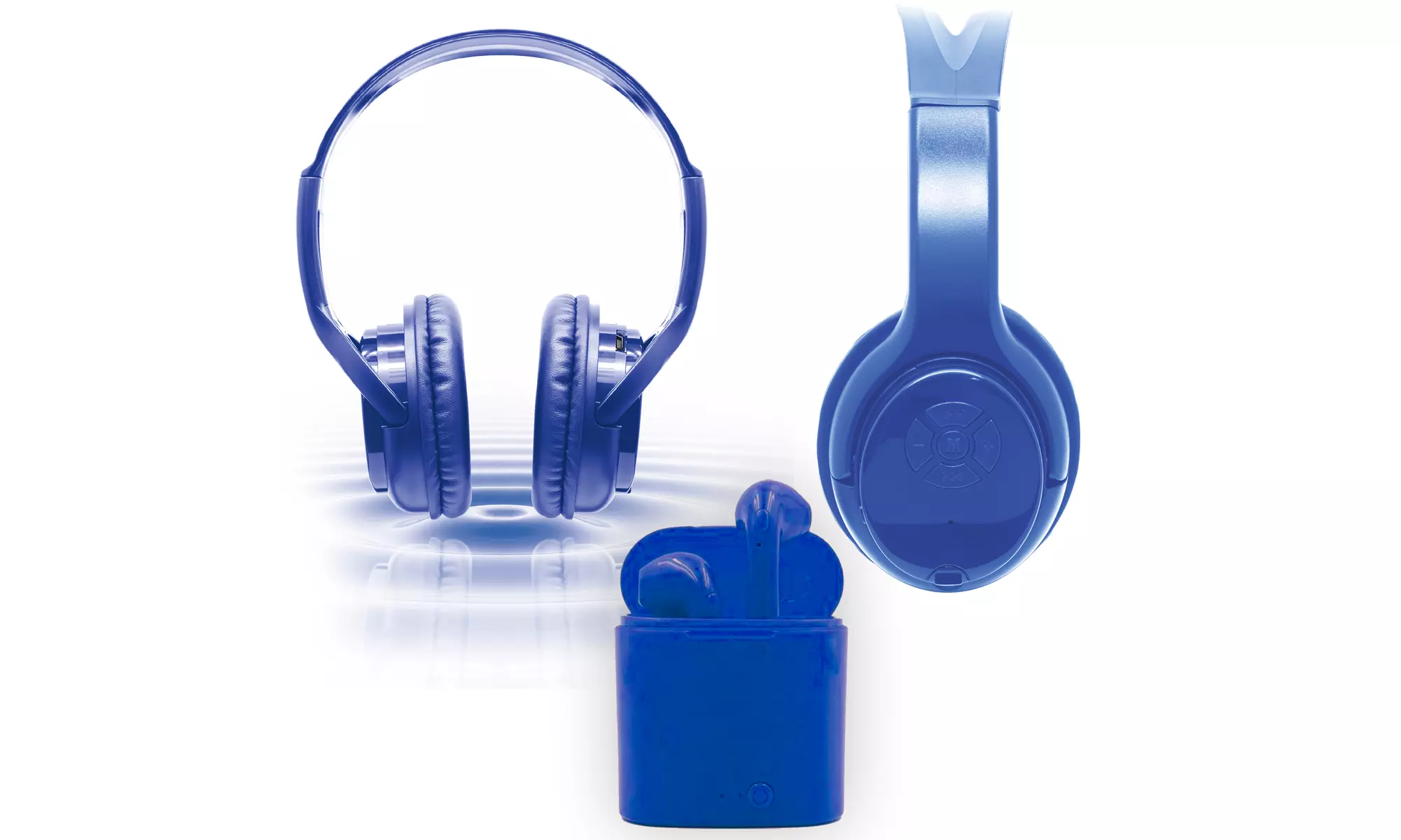 Zummy Wireless Over Ear Bluetooth Headphones and True Wireless Earbud Set