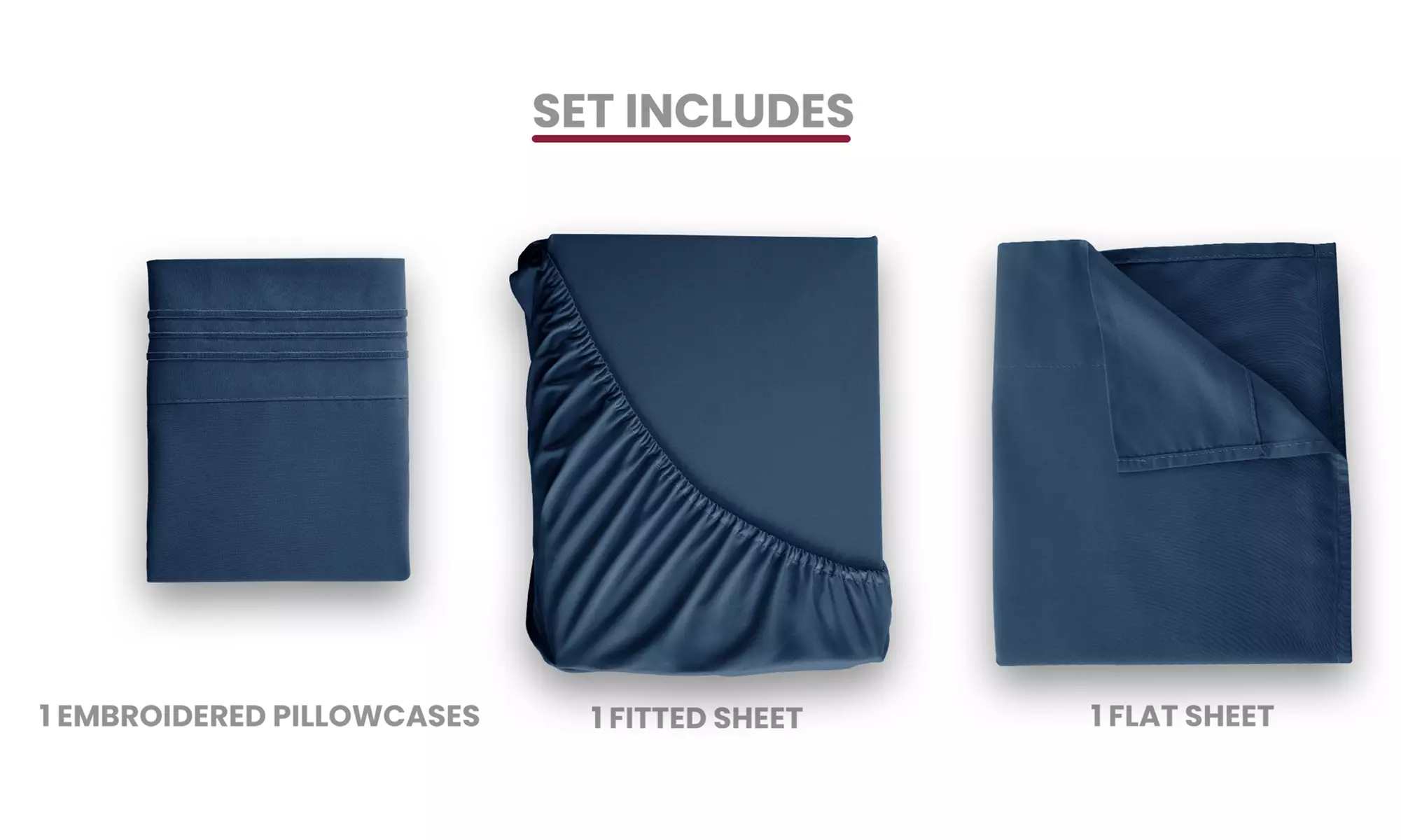 Lux Decor 4Pc Deep Pocket Sheet Set With Embroidered Pillowcases & Giftable Bag