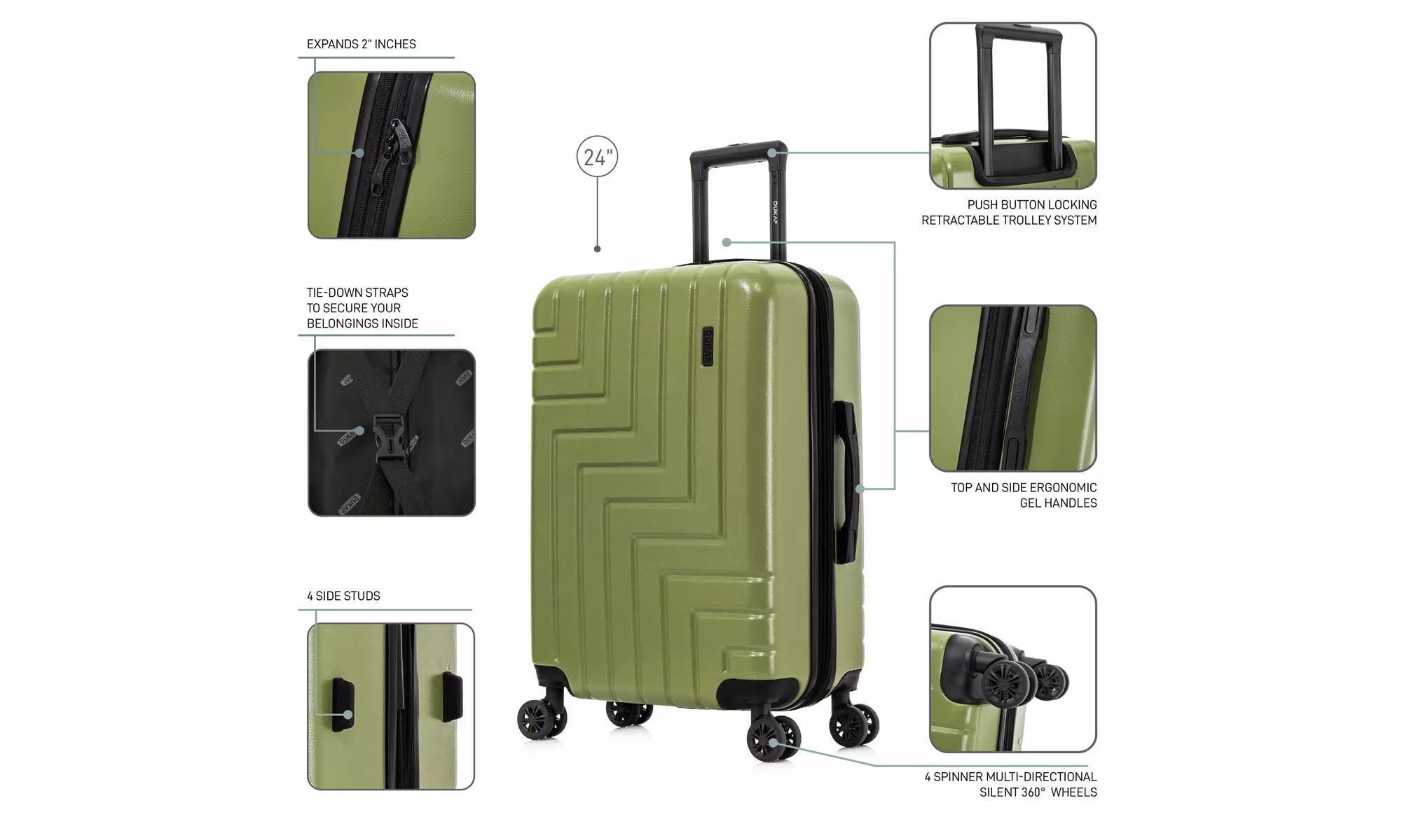 DUKAP Zahav Lightweight Hardside Spinner Luggage