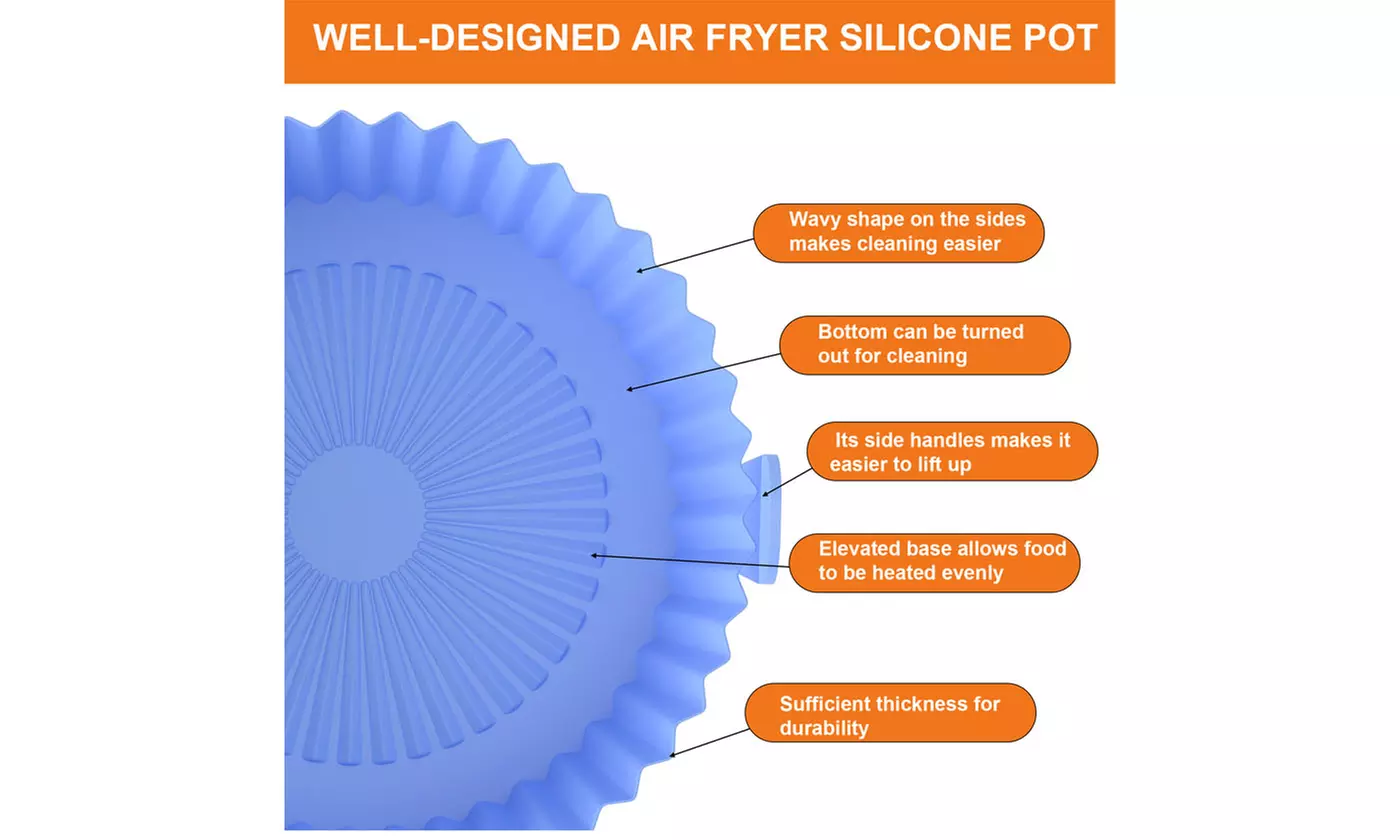 Silicone Air Fryer Tray Basket Non-Stick Safe Oven Baking Tray Reusable Kitchen