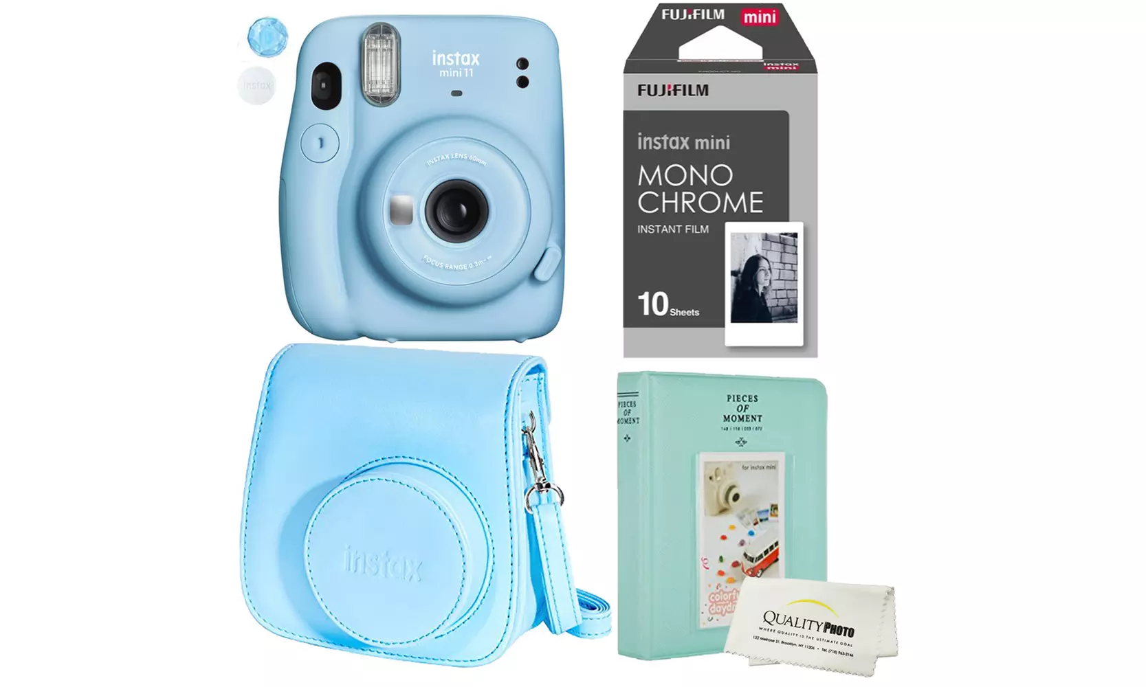 Fujifilm Instax Mini 11 Ice Blue Instant Camera Plus Case, Album & Film - Second Medium