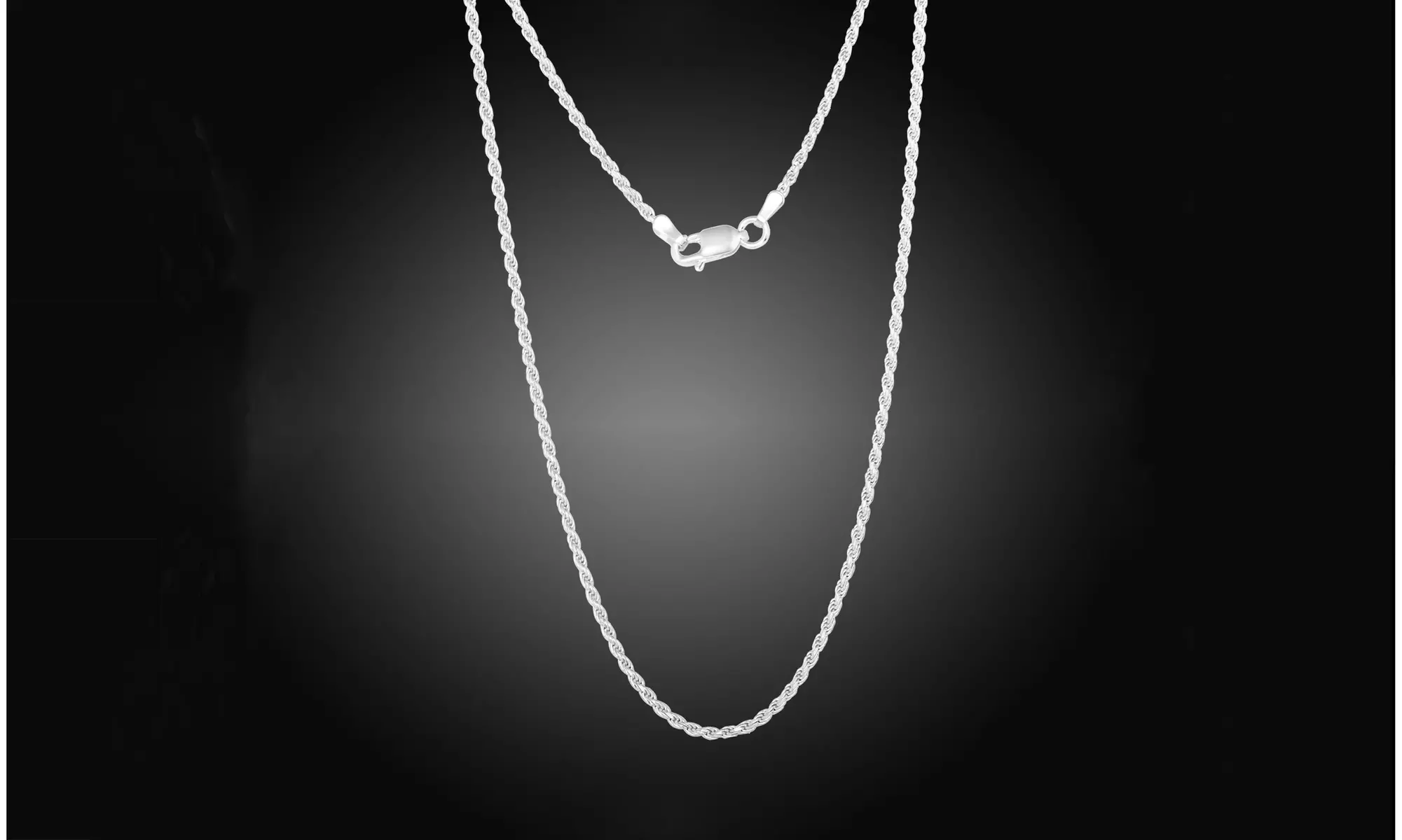 Italian 1.55MM Rope Chains in Solid Sterling Silver  - Primary Image