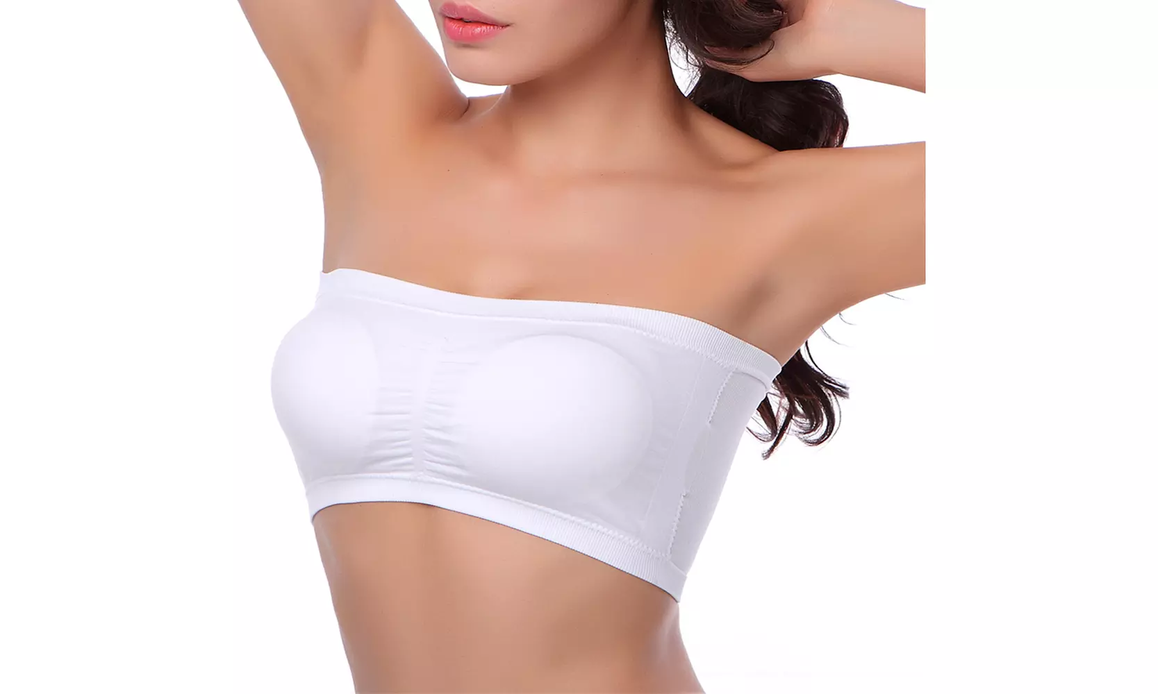 Women's Bandeau Bra Padded Strapless Bralette Soft Bra Seamless Bandeau Tube Top - Primary Image