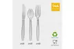 Juvale Silver Glitter Plastic Cutlery Set of 48 Forks Knives and Spoons (Silver) - Second Medium