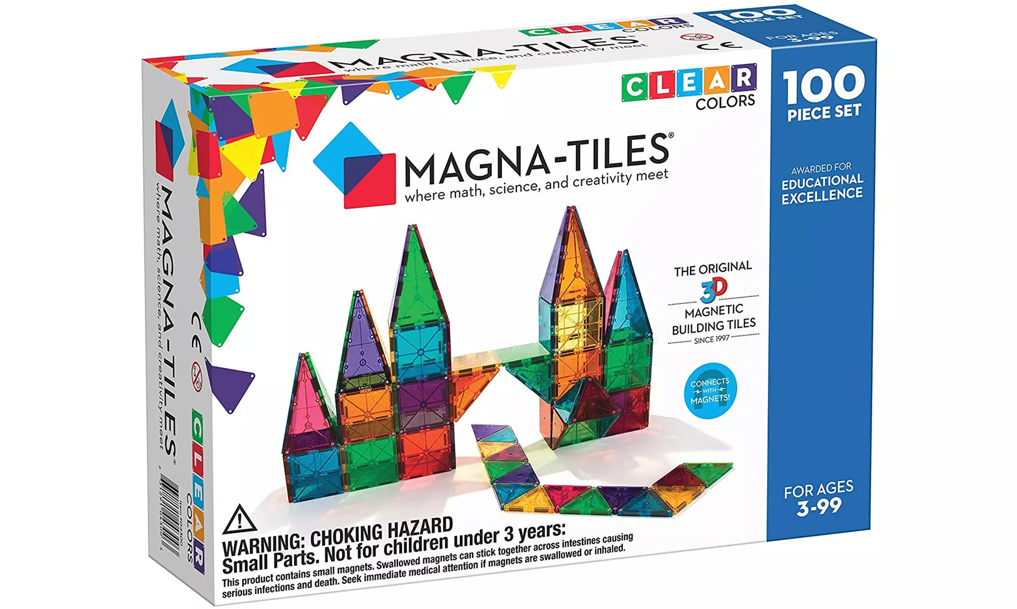 "Magna-Tiles Clear Colors 100 Piece Set " - Primary Image
