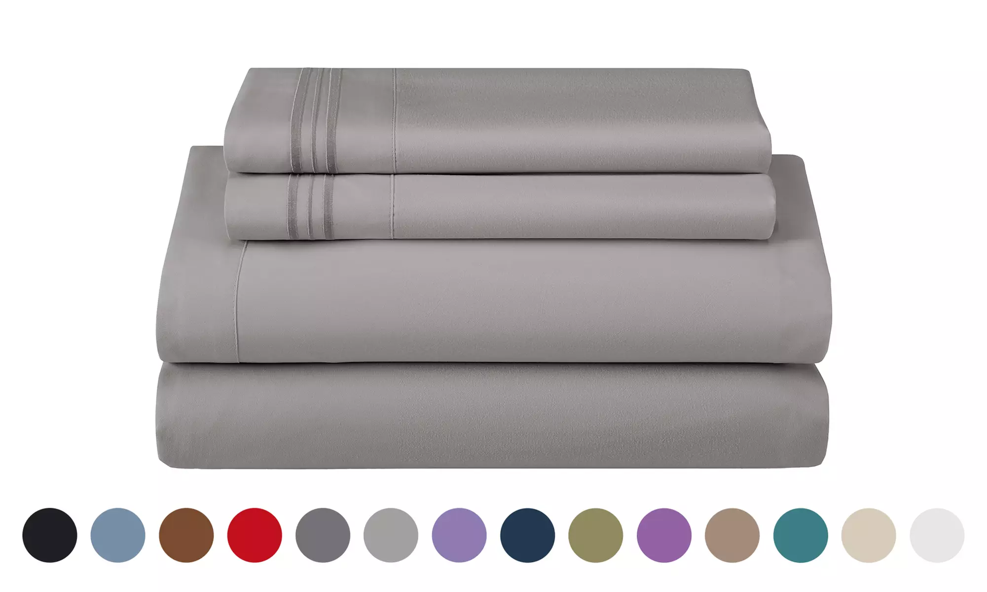 Lux Decor 4Pc Deep Pocket Sheet Set With Embroidered Pillowcases & Giftable Bag - Primary Image