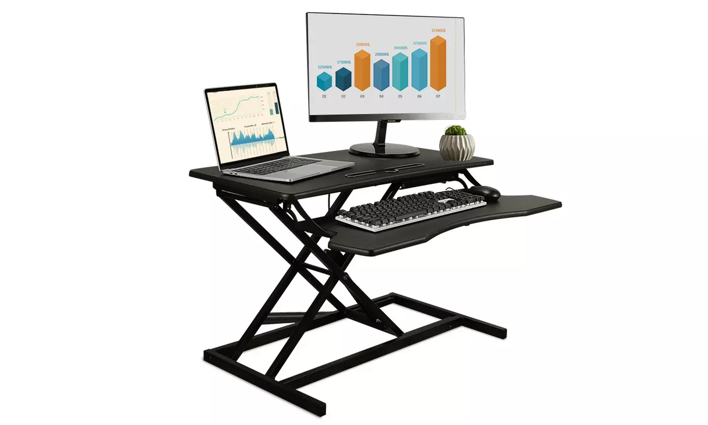 iMounTEK Dual-Monitor & Adjustable Height Standing Desk Converter Workstation
