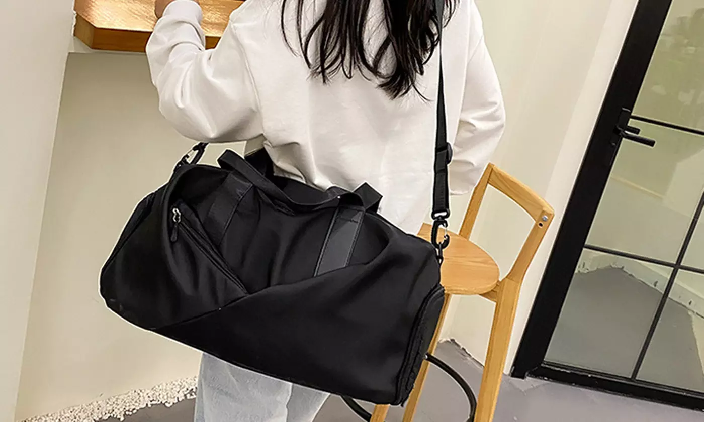 Large Sports Travel Duffel Bag Weekender Overnight Bag with Wet Pocket Gym Tote