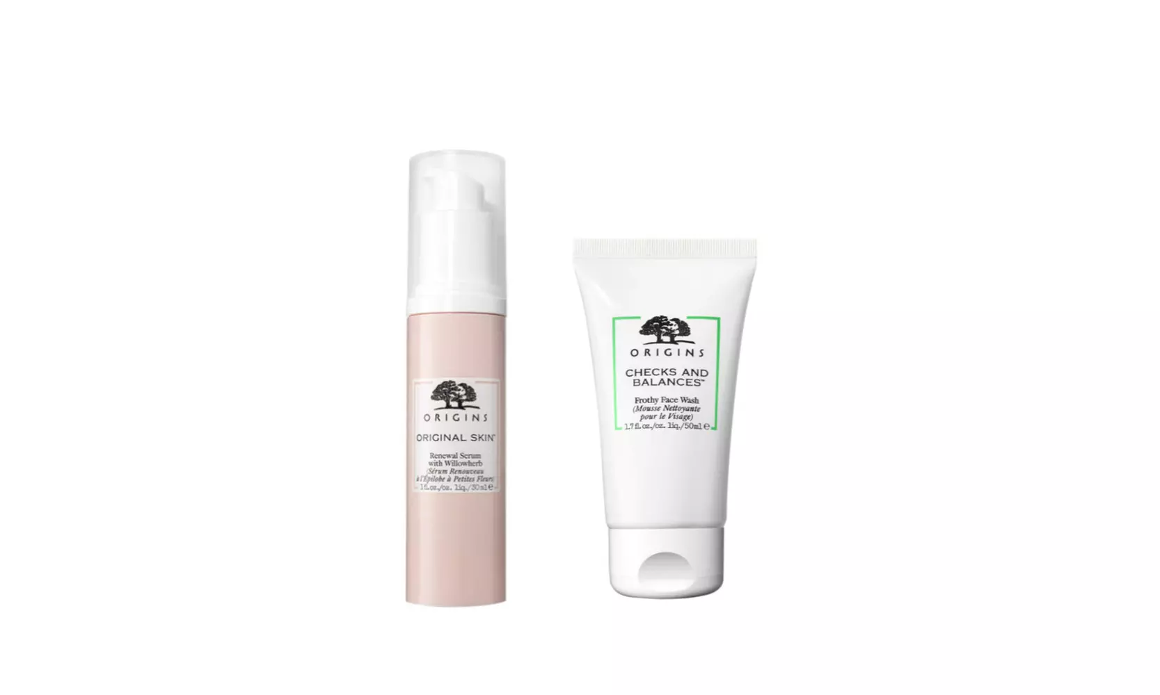 Origins Original Skin Renewal Serum with Willowherb (1oz) with Face Wash (1.7oz) - Primary Image