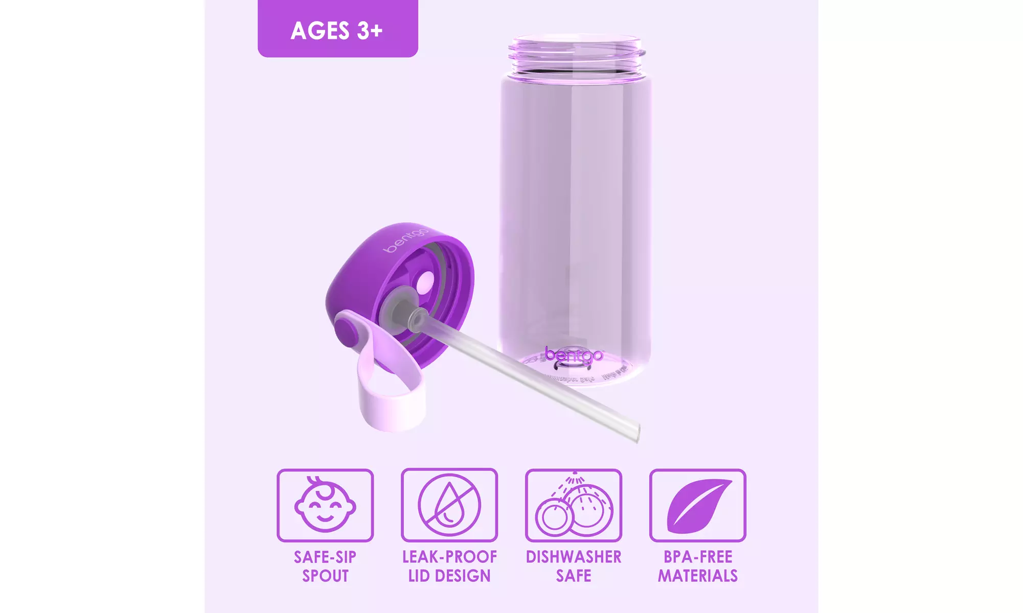 Bentgo Kids Water Bottle (1 and 2 Pack options)