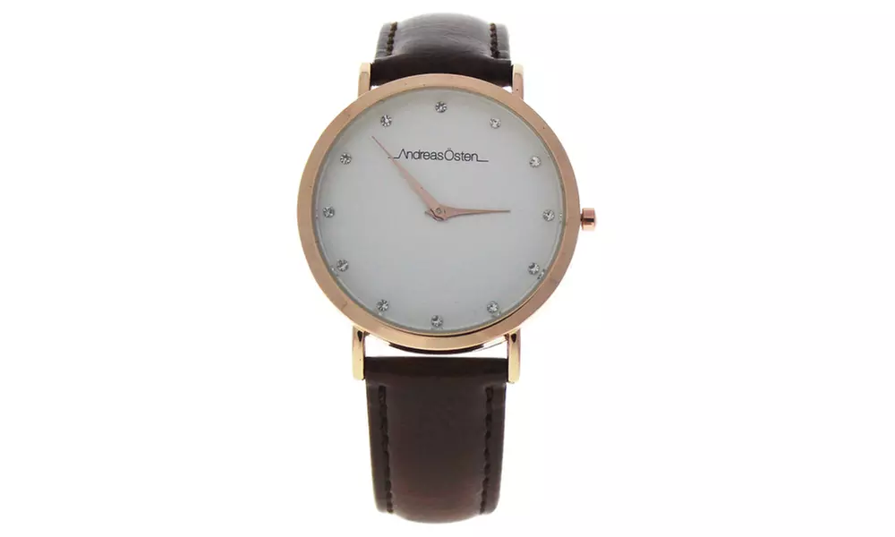 AO-28 Klassisk - Rose Gold/Brown Leather Strap Watch - Primary Image