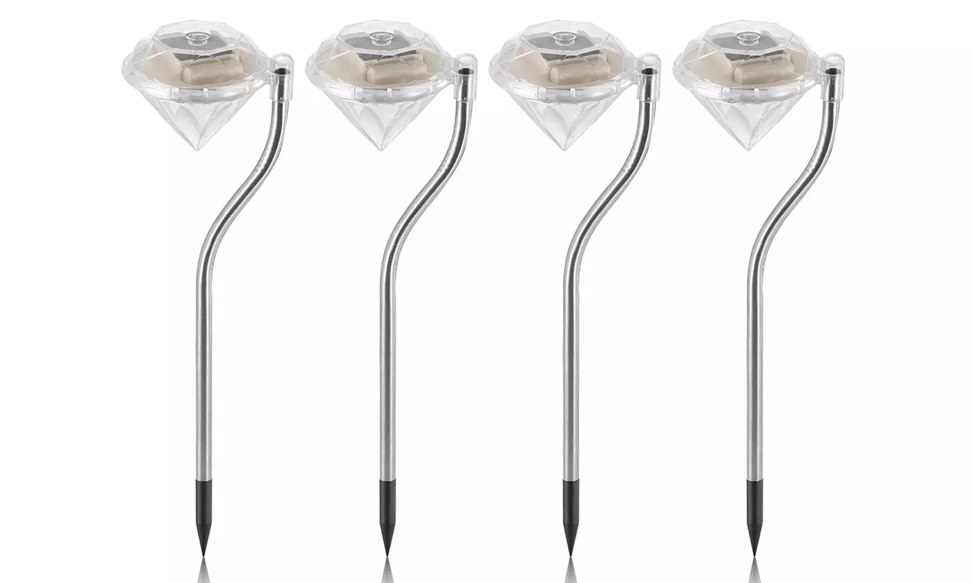 SolarEK Color Changing LED Diamond Solar Stake Lights (4- or 8-Pack)