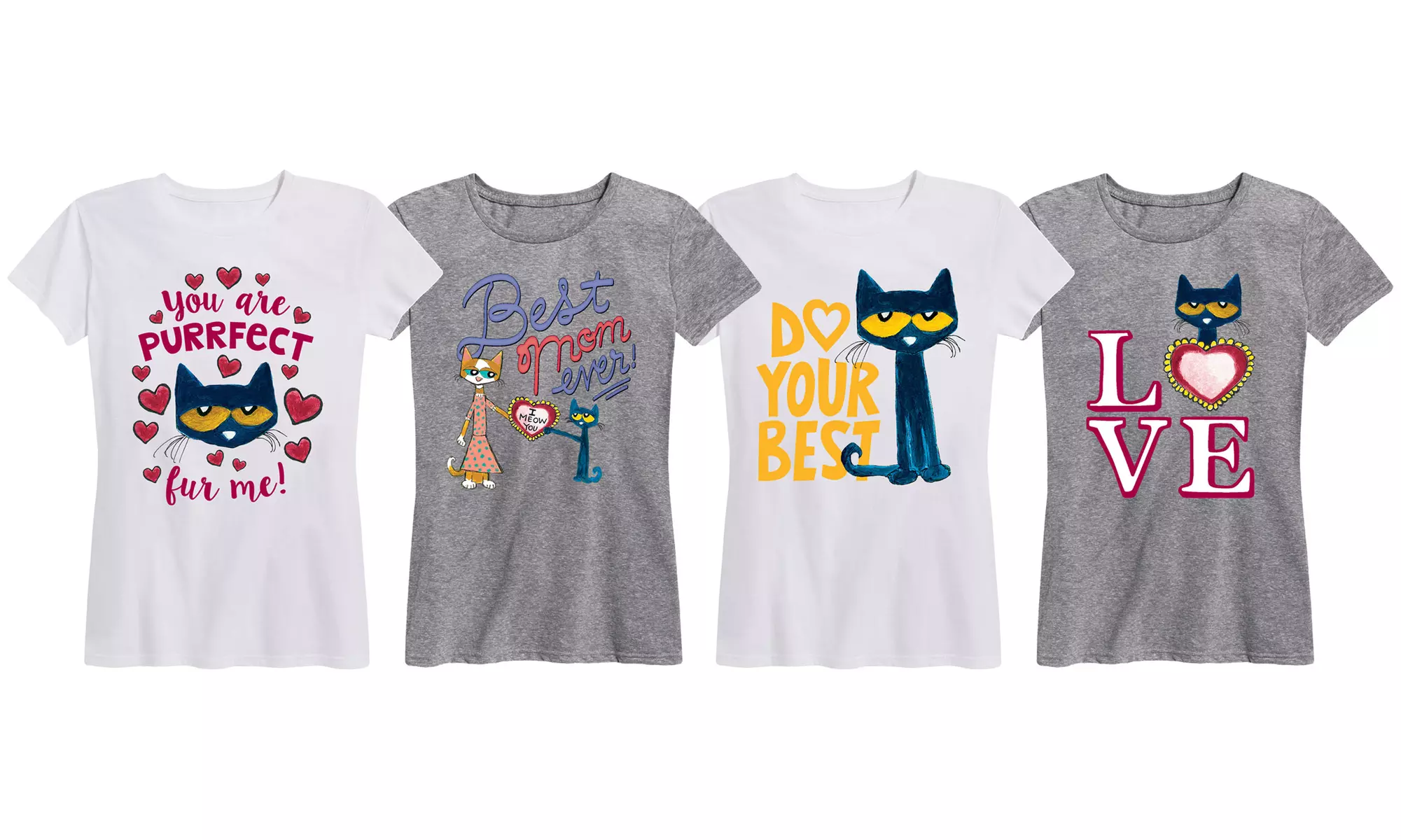 Women's Licensed Pete The Cat Valentine's Day Tee. Plus Sizes Available. - Primary Image
