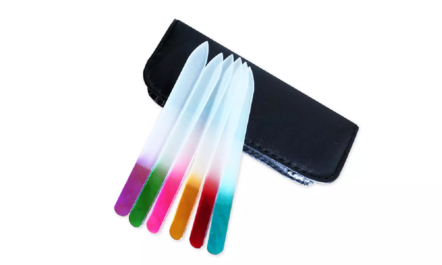 6Pcs Double sided Glass Finger Nail File with Case Pedicure Fingernail File US - Primary Image