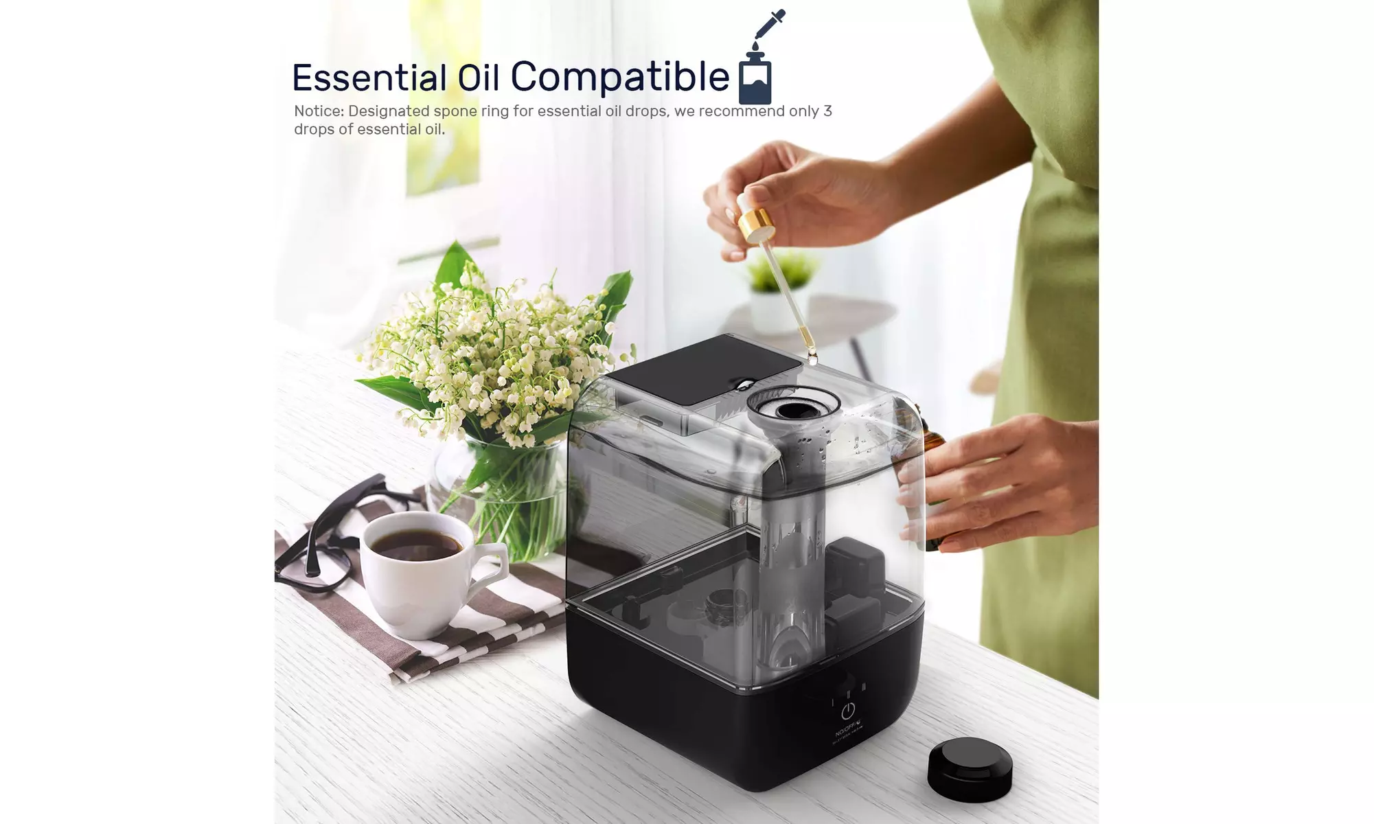  Cool Mist Humidifier, 4L Top Fill Portable Ultrasonic Air Humidifier  - Primary Image