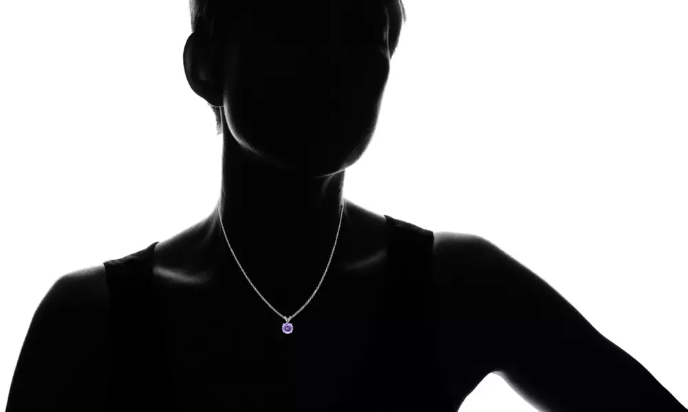 Sterling Silver Round-cut Gemstone Birthstone Necklaces With a Gift Box