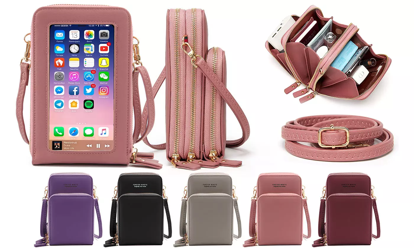Small Crossbody Cellphone Bag Touch Screen Bag Card Holder Wallet Purse - Primary Image