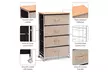 4-Drawer Fabric Storage Organizer Unit Side Table Dresser Cabinet W/Wheels - Second Medium