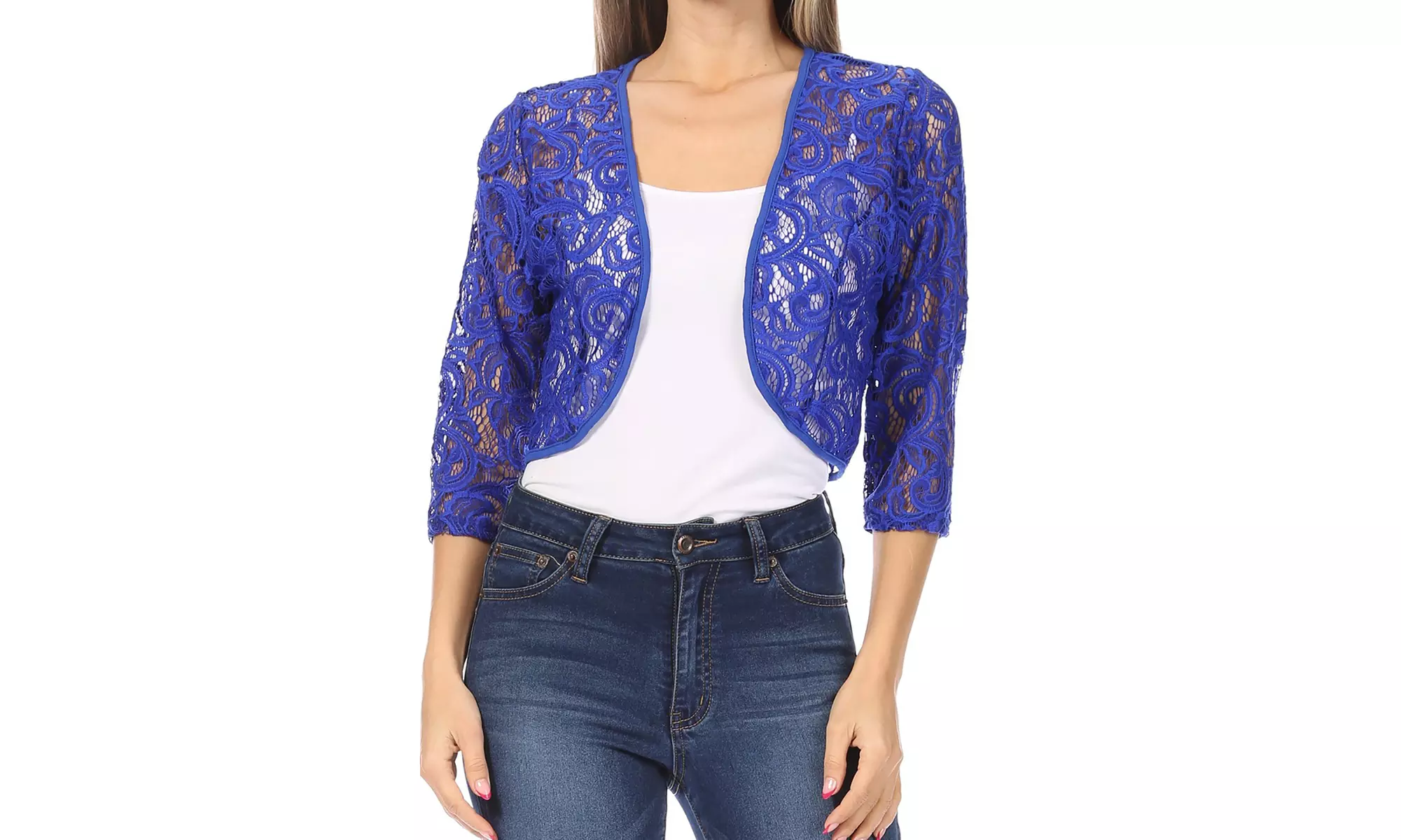 Women's Casual Crochet Lace Bolero Cardigan