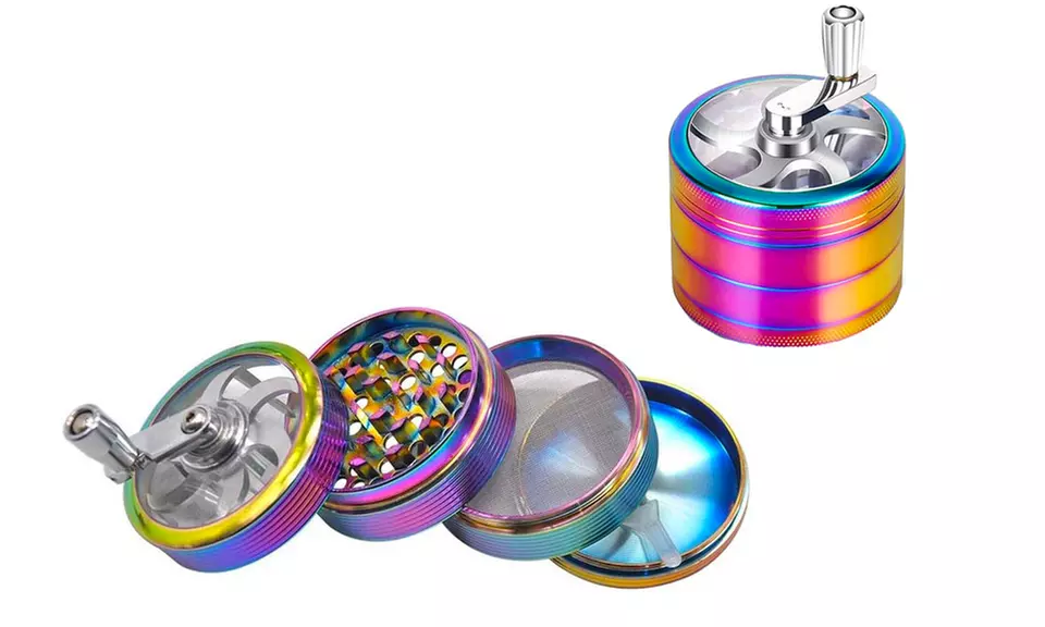 Titanium Herb and Tobacco Grinder with Hand Mill - Second Medium