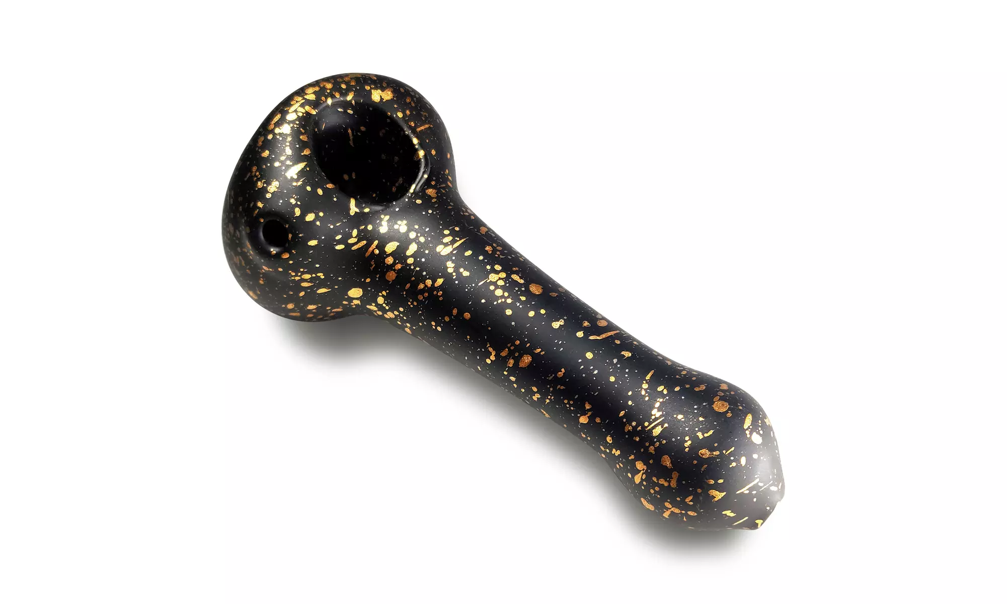 Black and Gold Glass Hand Pipe - Second Medium